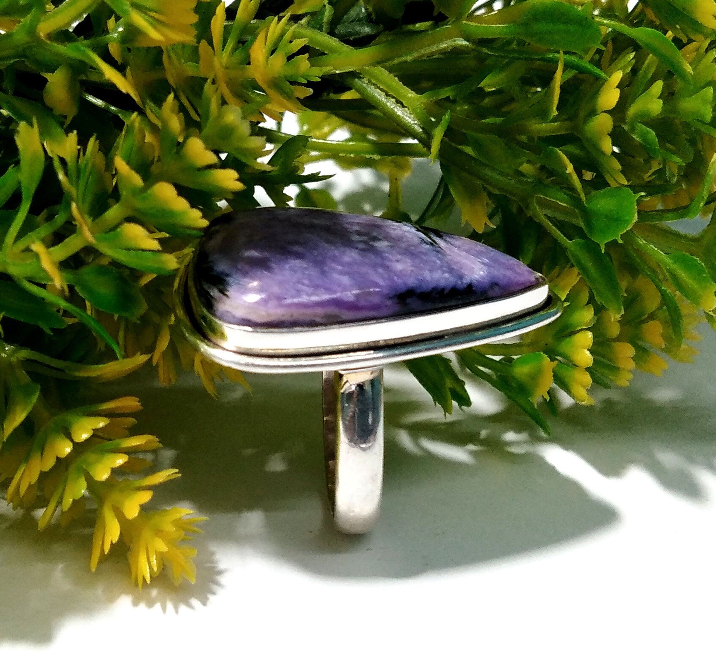 Charoite Gemstone Ring, 925 Starling Silver Ring, Handmade Making Silver Ring, Gemstone Silver Jewelry Gift Item For Wedding Etc.